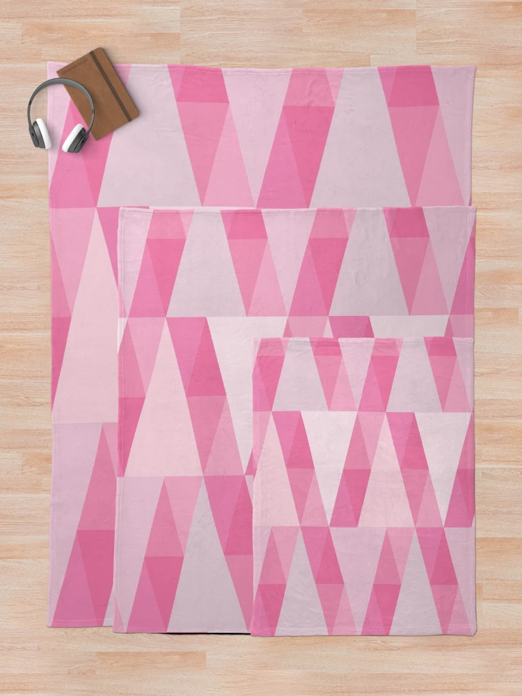 Thumbnail 5 of 6, Throw Blanket, Horizontal Triangles Pattern – Pink designed and sold by RoguePatterns.