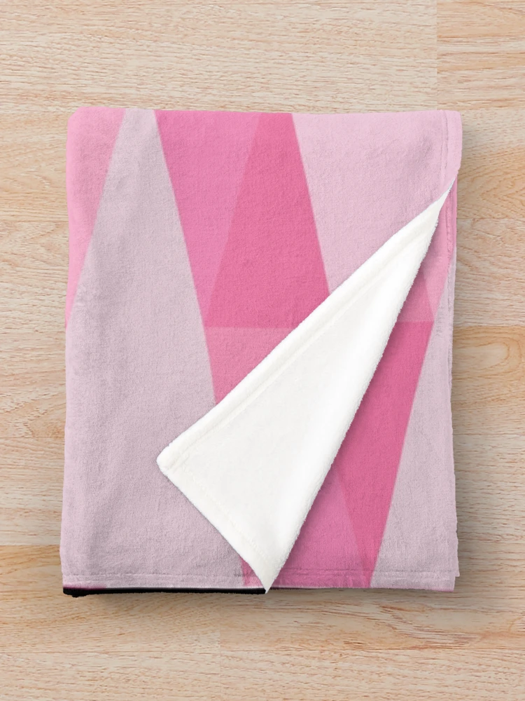 Thumbnail 3 of 6, Throw Blanket, Horizontal Triangles Pattern – Pink designed and sold by RoguePatterns.