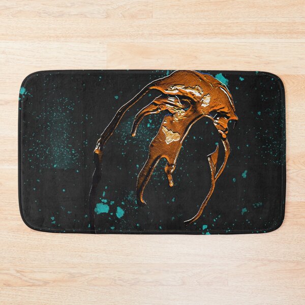 Item preview, Orange Mask Blue Splatter Abstract designed and sold by Krystian Stafford.