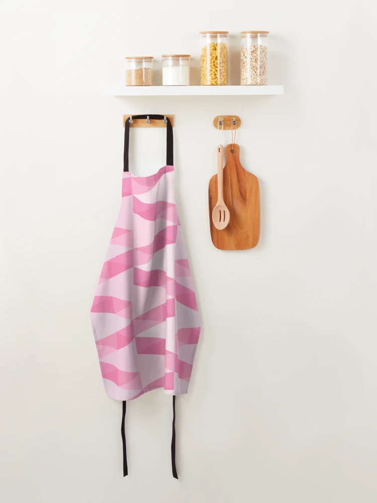 Thumbnail 4 of 6, Apron, Horizontal Triangles Pattern – Pink designed and sold by RoguePatterns.