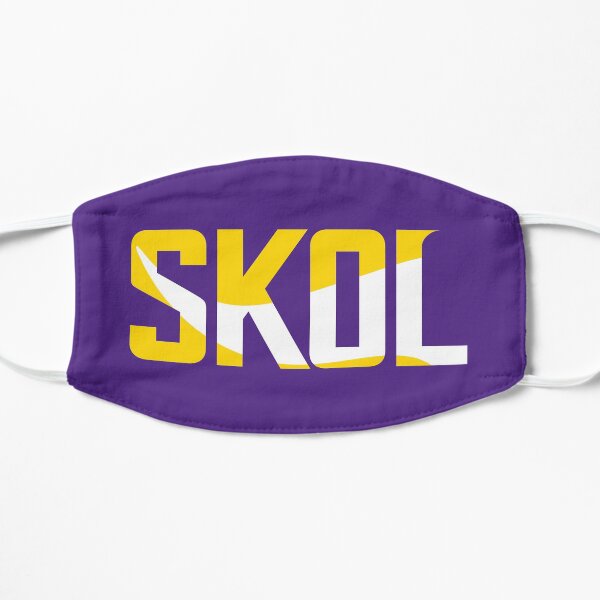 Minnesota Vikings Skol Text Design Flat Mask