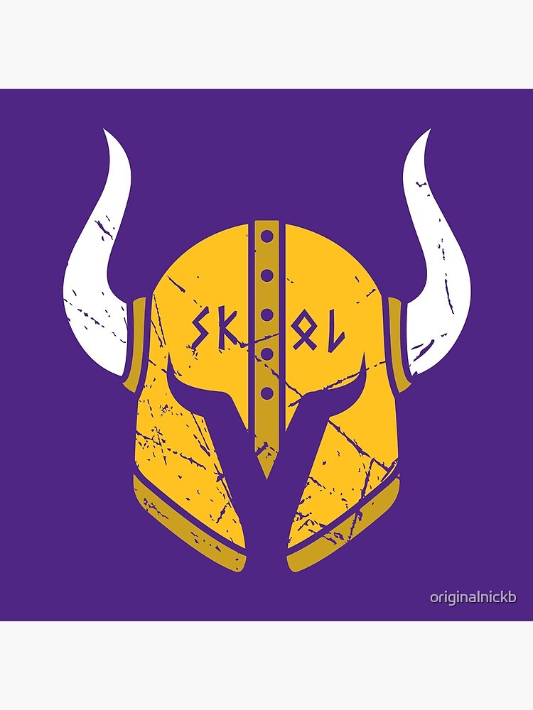 SKOL VIKINGS WITH VIKING HEAD AND HORN (PURPLE)