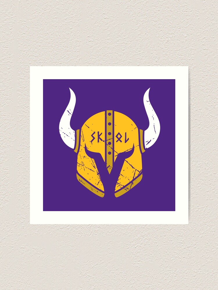Minnesota Vikings Skol Helmet' Art Print for Sale by originalnickb