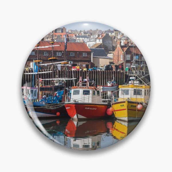 Item preview, Colourful fishing boats in Scarborough harbour designed and sold by wellsie82.