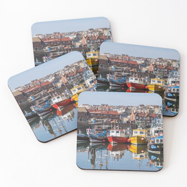 Item preview, Colourful fishing boats in Scarborough harbour designed and sold by wellsie82.