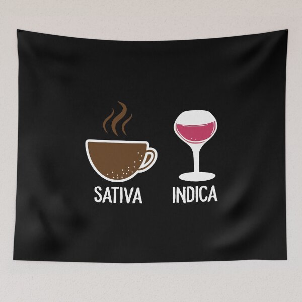 Artikelvorschau, Lustiger Kaffee Wein Sativa Indica entworfen und verkauft von TheMattDesigns.