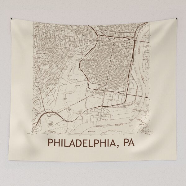 Item preview, Philadelphia, PA Topographical Map Vintage designed and sold by PGHPhotoCo.