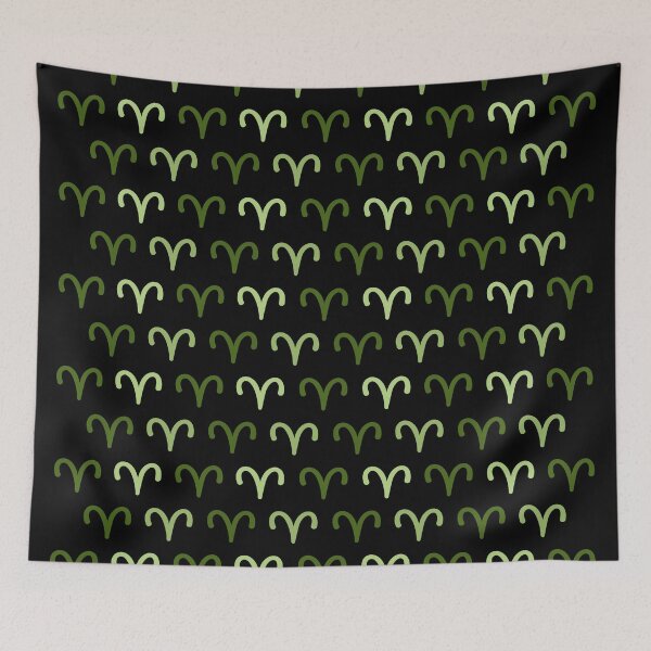 Item preview, Light green aries sign, astrology zodiac symbol black background designed and sold by Stéphane  Thirion.
