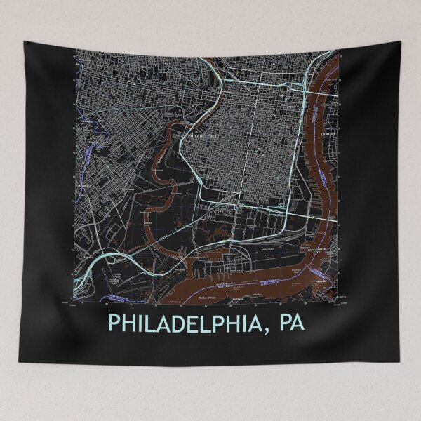 Item preview, Philadelphia, PA Topographical Map Dark designed and sold by PGHPhotoCo.