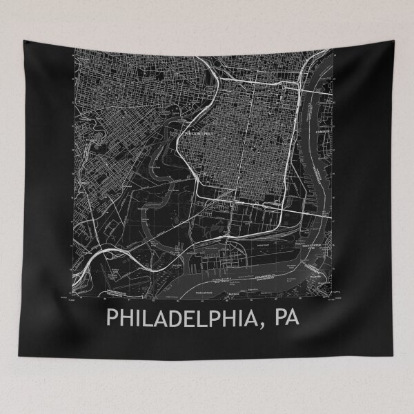 Item preview, Philadelphia, PA Topographical Map Black designed and sold by PGHPhotoCo.