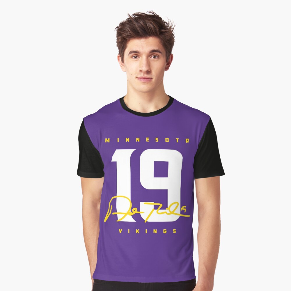 Vikings Adam Thielen 19 Signature Design Graphic T-Shirt Dress for Sale by  originalnickb