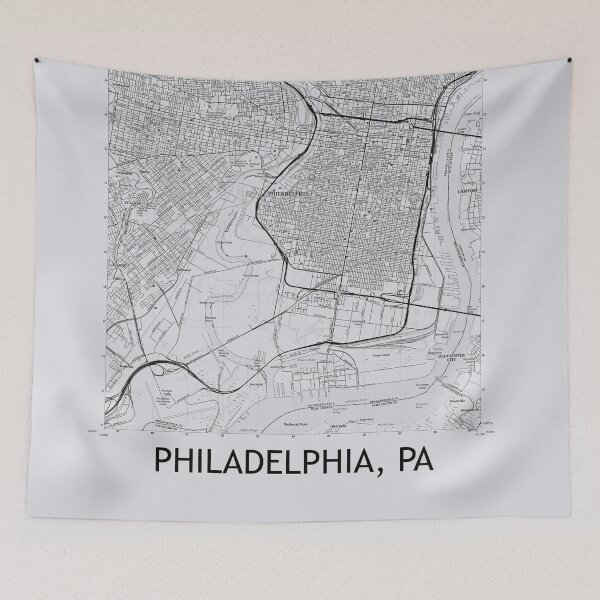 Item preview, Philadelphia, PA Topographical Map Grey designed and sold by PGHPhotoCo.
