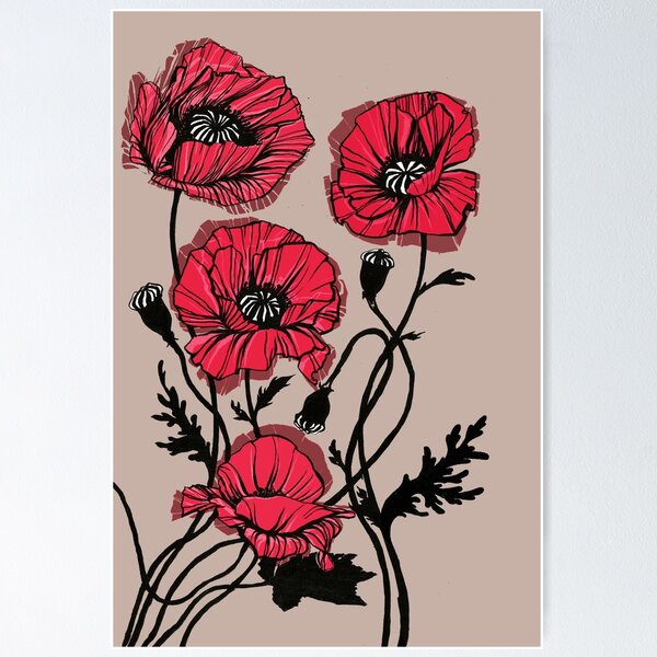 Roter Mohn Poster