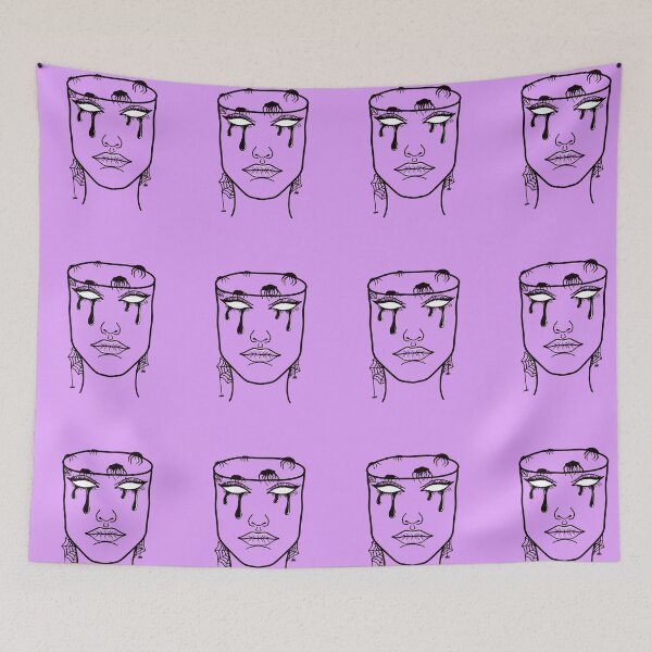 Item preview, Mindless: Original Line Art Drawing-Pastel Purple Background designed and sold by Arthemeral.
