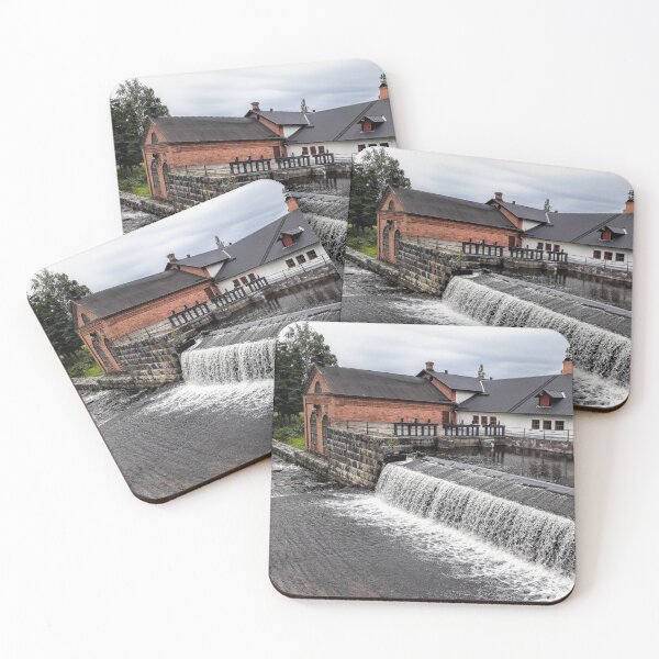 Item preview, Antiguo edificio industrial por la cascada en Suecia designed and sold by Tanja Dianova.