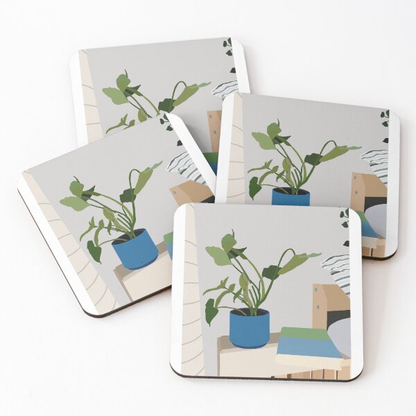 Item preview, Wooden Nightstand w/ Plant  + Book Aesthetic designed and sold by piperdooley.