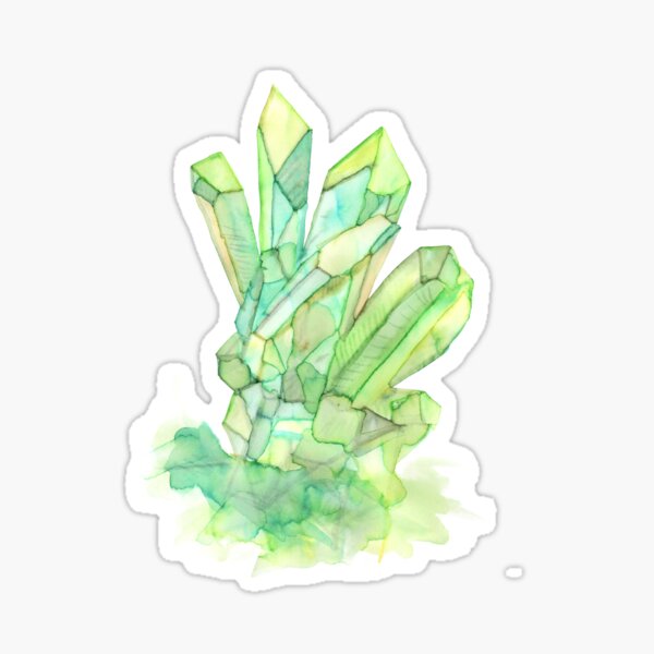 Watercolor Crystals "Inclusion" series #4 Green Sticker