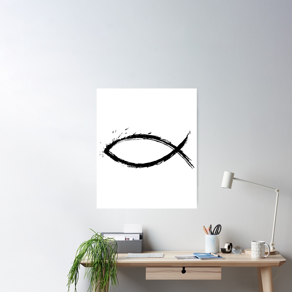 Fish Signs And Christian Crosses In Grunge Style Stock Illustration -  Download Image Now - Fish, Christianity, Religious Cross - iStock