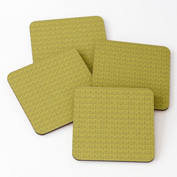 Mustard Garter Stitch Coasters (Set of 4)
