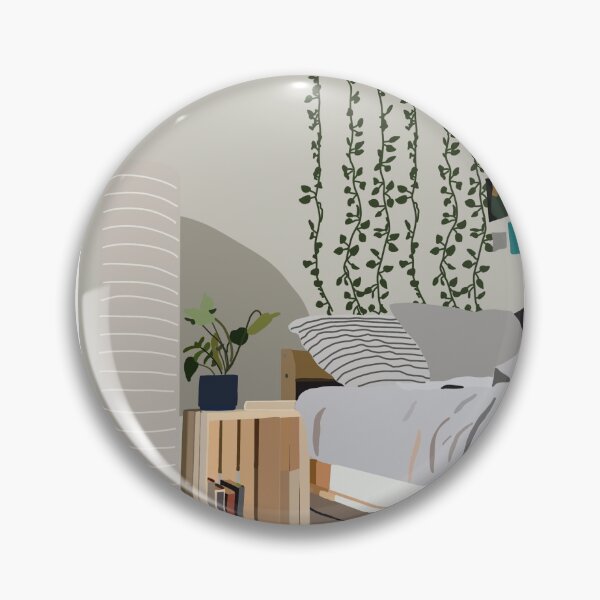 Item preview, Bedroom with Plants + Wood Nightstand (Aesthetic) designed and sold by piperdooley.