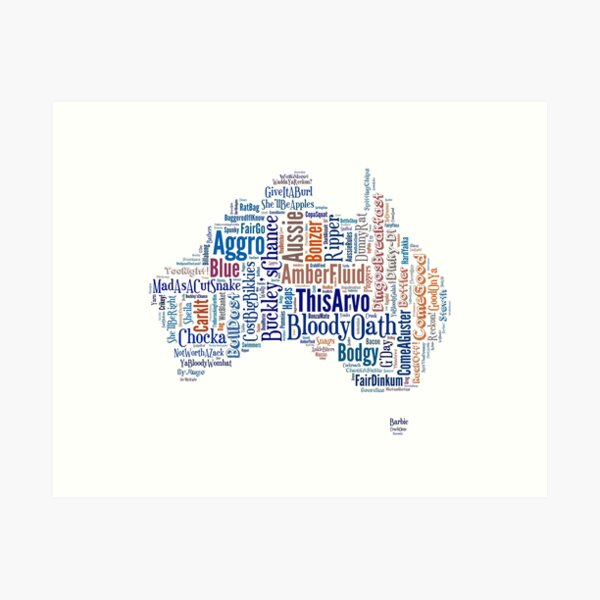 Item preview, Australia Slang Map designed and sold by giftus.