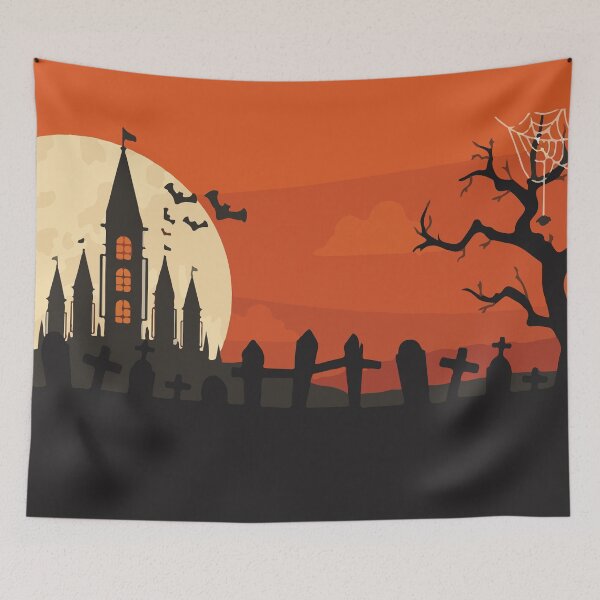 Item preview, Spooky haunted palace graveyard  designed and sold by Graphix-Space.