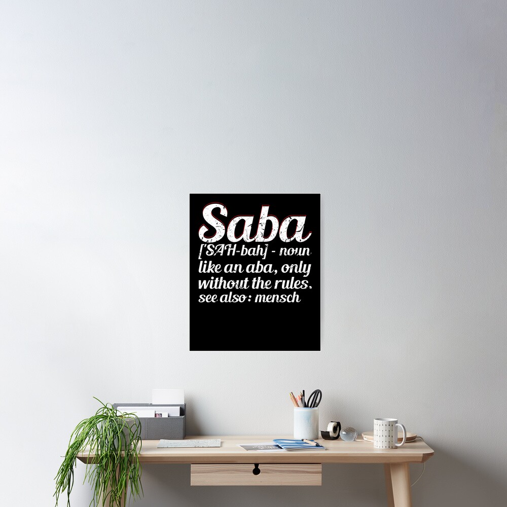 "Saba Hebrew Grandpa Definition Jewish Hanukkah" Poster by cameronryan