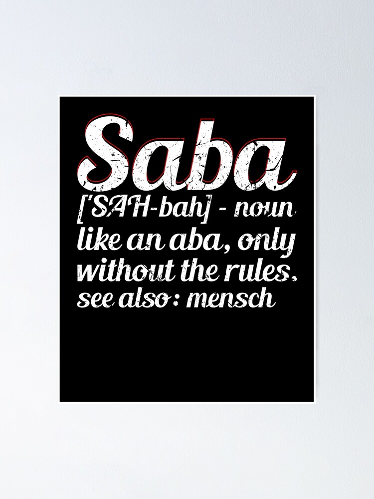 "Saba Hebrew Grandpa Definition Jewish Hanukkah" Poster by cameronryan