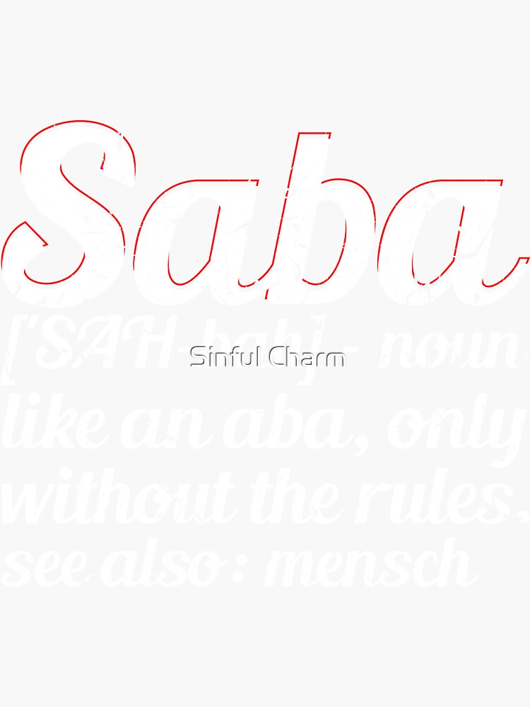 "Saba Hebrew Grandpa Definition Jewish Hanukkah" Sticker by cameronryan