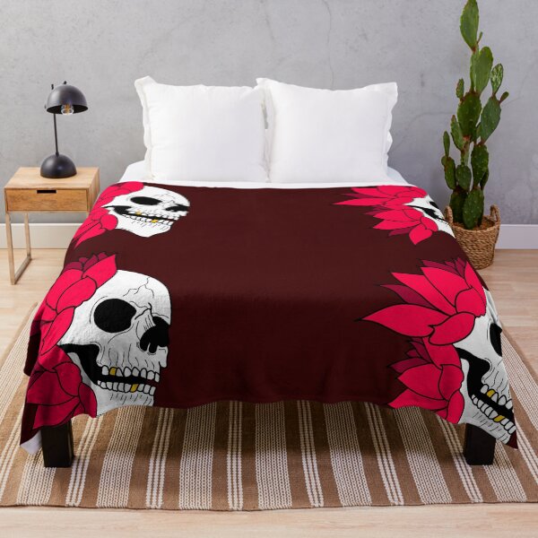 Item preview, Fuchsia skull and water lilies designed and sold by BV-creas.
