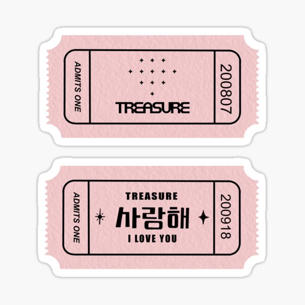 treasure kpop ticket design sticker for sale by exist4luv redbubble