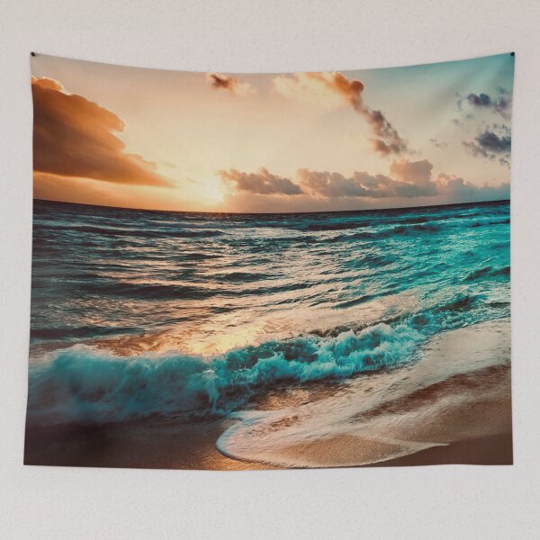 Item preview, Waves sunset beach designed and sold by landsca-pics.
