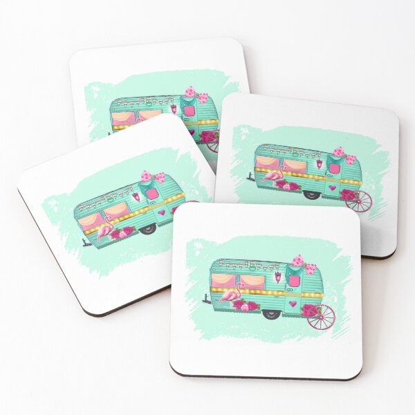 Item preview, Retro Turquoise Vintage Camper designed and sold by FazCreations.