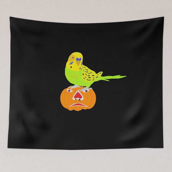 Item preview, Budgie Karl and the pumpkin. designed and sold by Bodino.