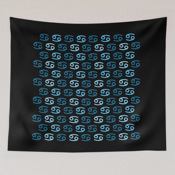 Item preview, Cancer sign blue man, astrology zodiac symbol black background designed and sold by Stéphane  Thirion.