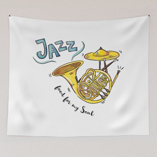 Item preview, Jazz, Food For My Soul With French Horn And Cymbal designed and sold by 4AllTimes.