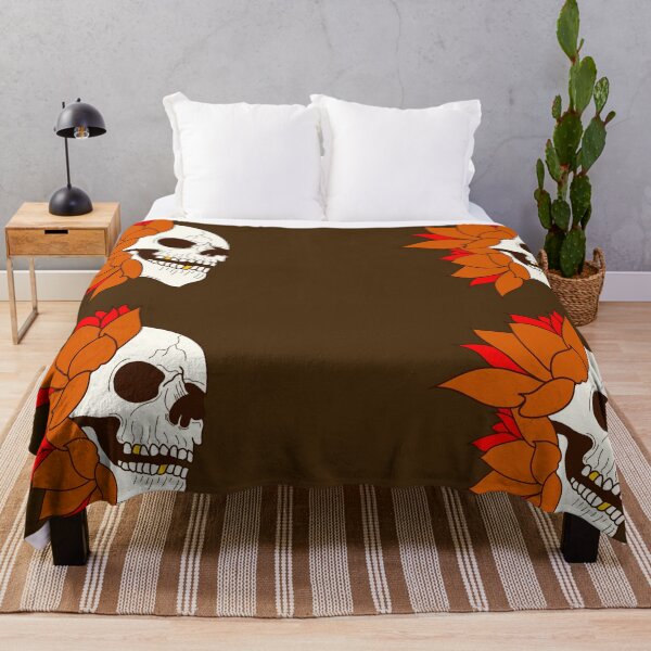 Item preview, Orange skull and water lilies designed and sold by BV-creas.