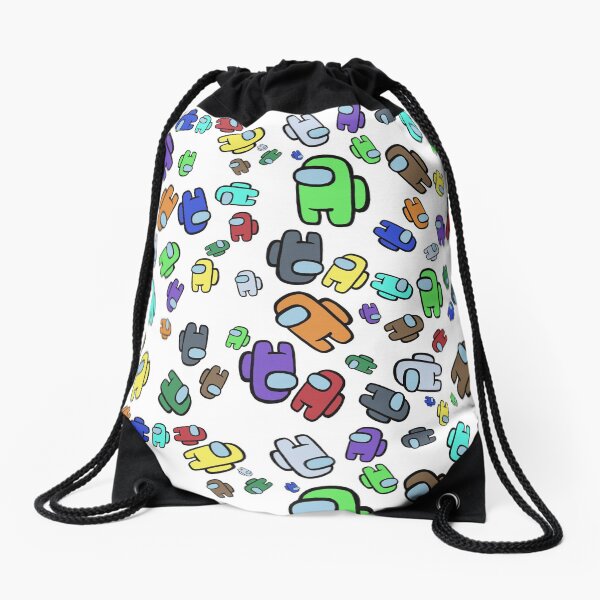 Among Us Pattern Drawstring Bag
