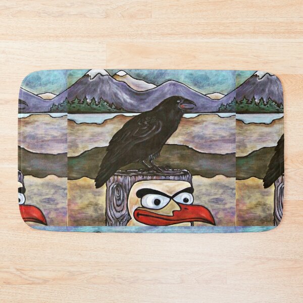 Item preview, RAVEN TOTEM POLE / Westcoast / Acrylic Painting / Corvid / Crow / Native American / Indigenous designed and sold by artenvironments.