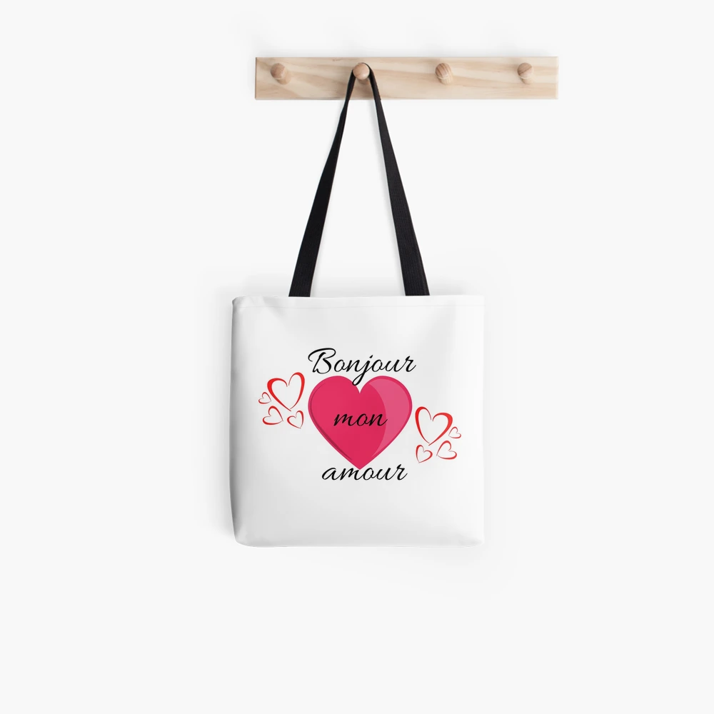 Bonjour mon amour Tote Bag for Sale by JellyRushDesign