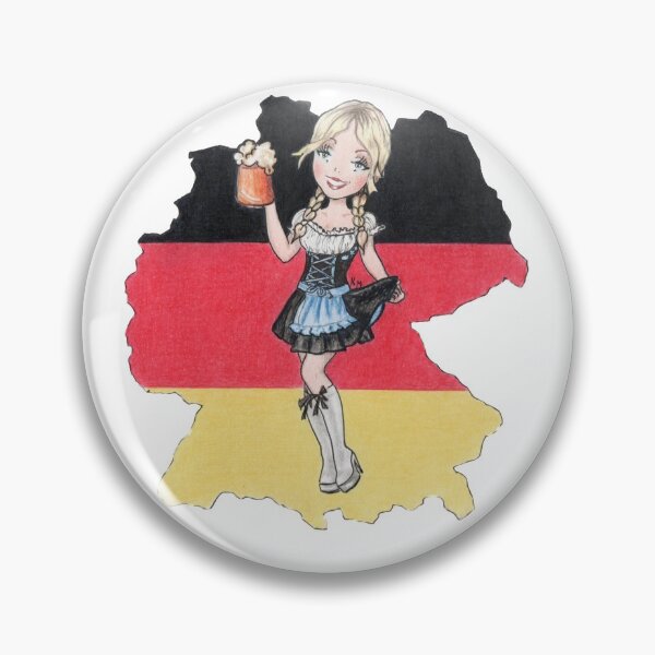 Item preview, German flag and  dirndl girl with beer designed and sold by Katerina Makarova.