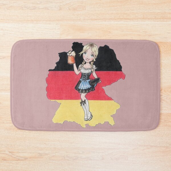 Item preview, German flag and  dirndl girl with beer designed and sold by Katerina Makarova.