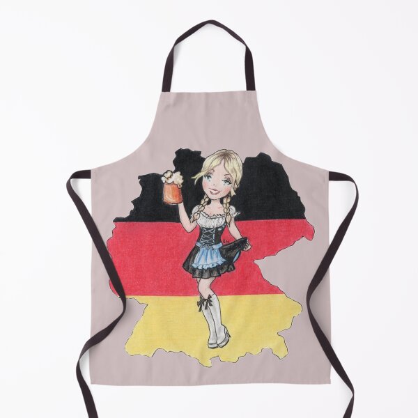 Item preview, German flag and dirndl girl with beer designed and sold by Katerina Makarova.