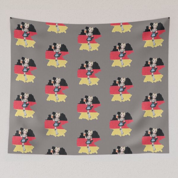 Item preview, German flag and  dirndl girl with beer designed and sold by Katerina Makarova.