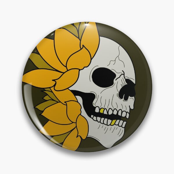Item preview, Skull and golden water lilies designed and sold by BV-creas.