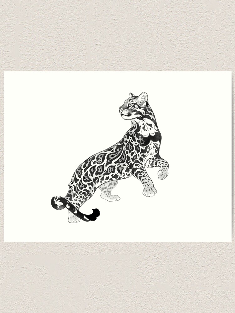 Ocelot lineart  Art Print for Sale by Giulialibard