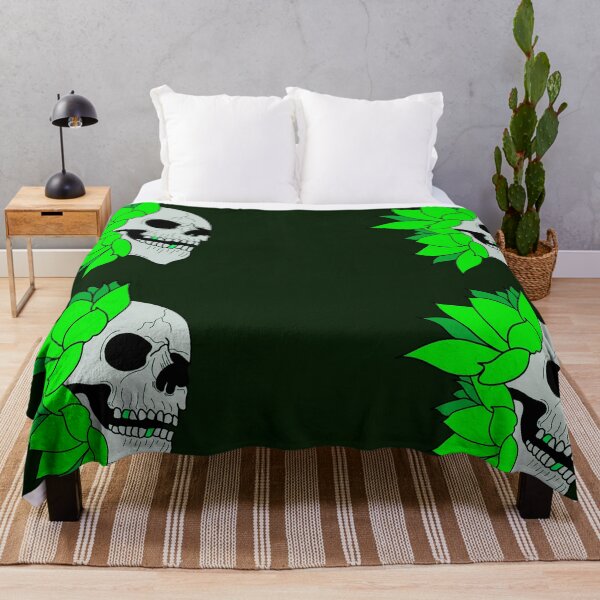 Item preview, Skull and green water lilies designed and sold by BV-creas.