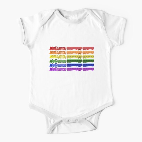 Locomotive Colors - The Kids' Picture Show Short Sleeve Baby One-Piece