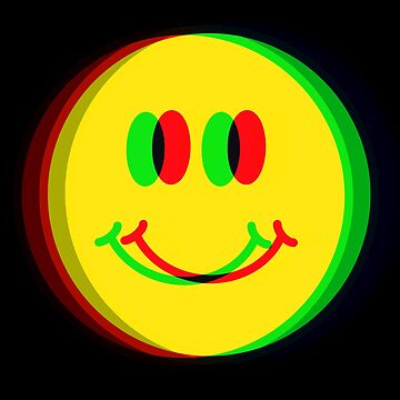 Artwork thumbnail, Psychedelic Smiley Happy Face by Funful