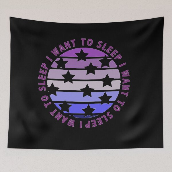 Item preview, I Want to Sleep Starry Night  Retro Print designed and sold by collazodesigns.
